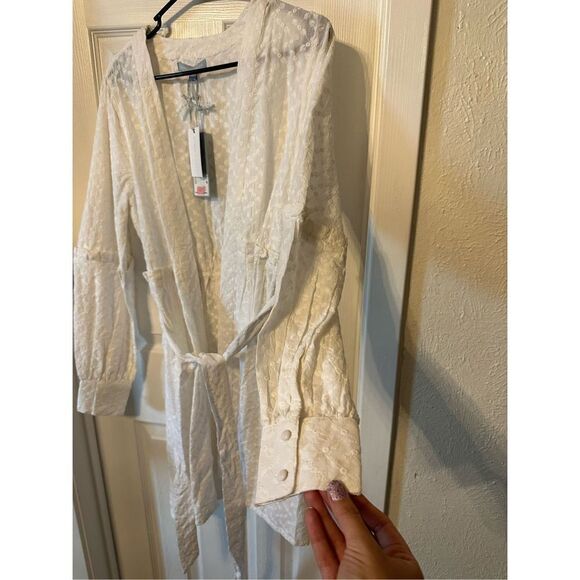 Antonio Melani x Born on Fifth Harbor Island Swim Wrap Cover-Up White Medium NWT - Picture 4 of 9